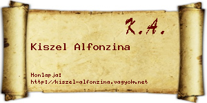 Kiszel Alfonzina névjegykártya